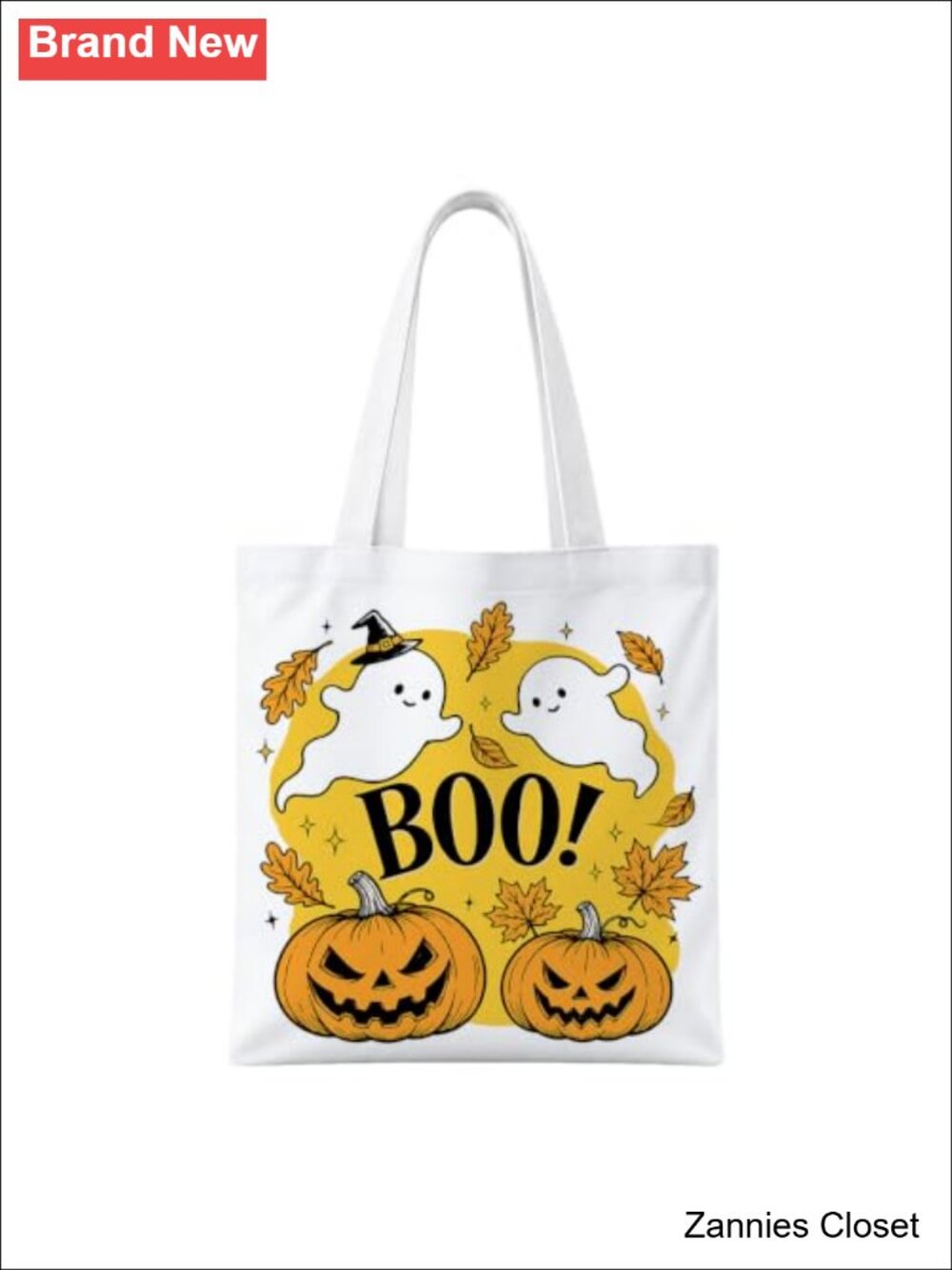 👻 Halloween Canvas Tote Bag Candy Trick or Treat Reusable Cloth Gift Bag